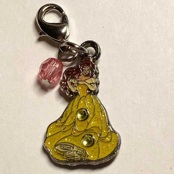 Vintage Disney Beauty & The Beast Charm Princess Belle Zipper Pull Purse Signed - Picture 4 of 8